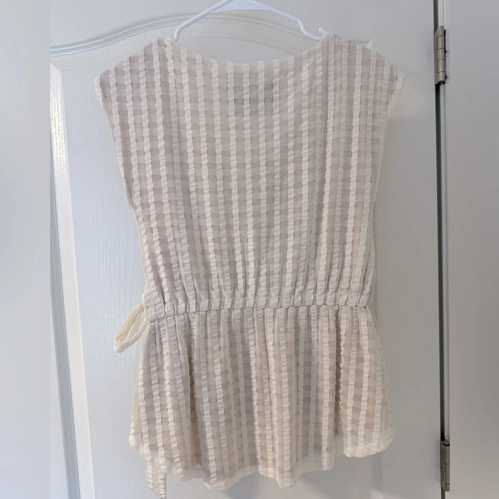 NWT Beautiful Anthropologie Deletta Side Tie Top (white/ivory, size xs/s) - Picture 2 of 7